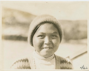 Image: Eskimo [Inuit] girl, full blooded  [either Nevi or Naime Maggo]